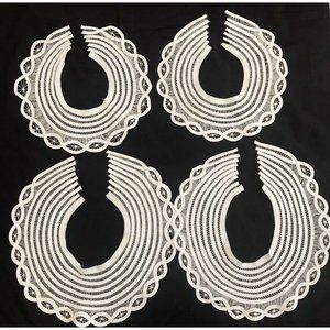 Cuello Punto Paris Para vestido niña muñeca Collars Doll Girl Dress Lot Of 4